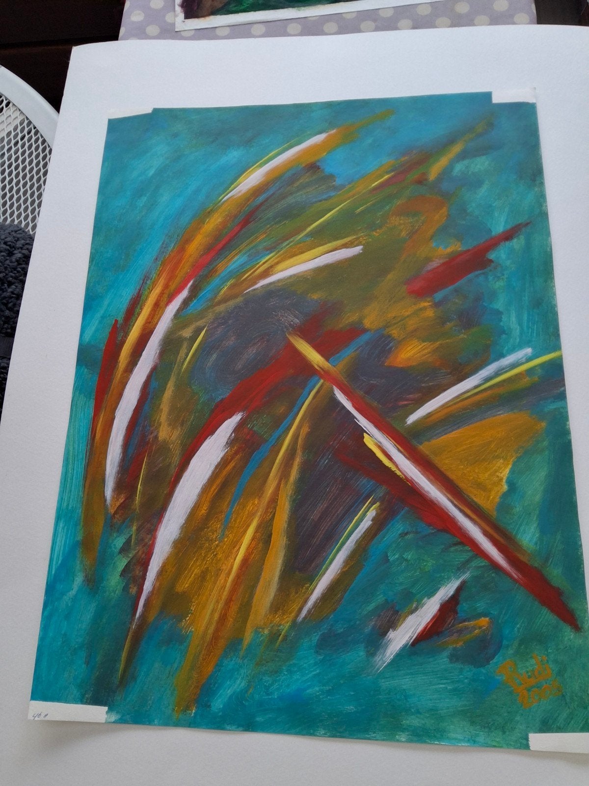 Abstract Schilderij - Levendige Kleuren, Ophalen
