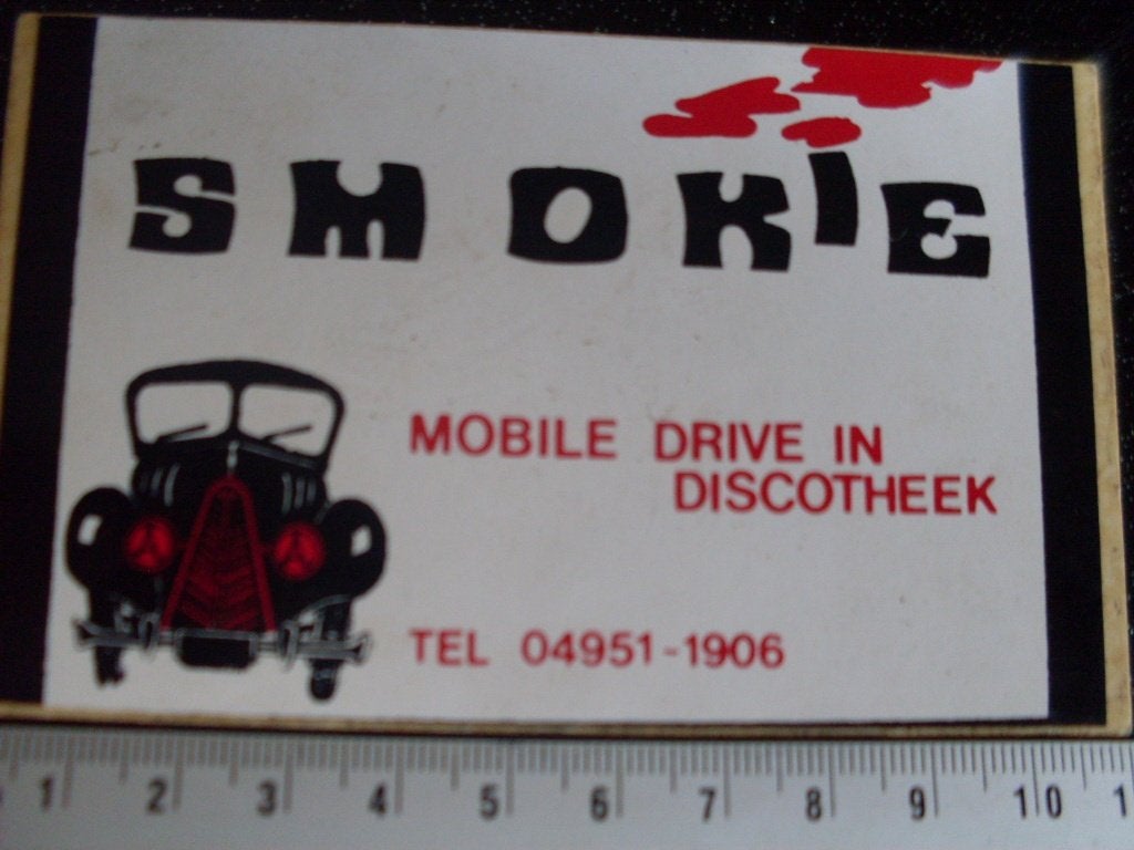 sticker smokie mobile drive in discotheek logo, Verzenden, Zo goed als nieuw, Bedrijf of Vereniging