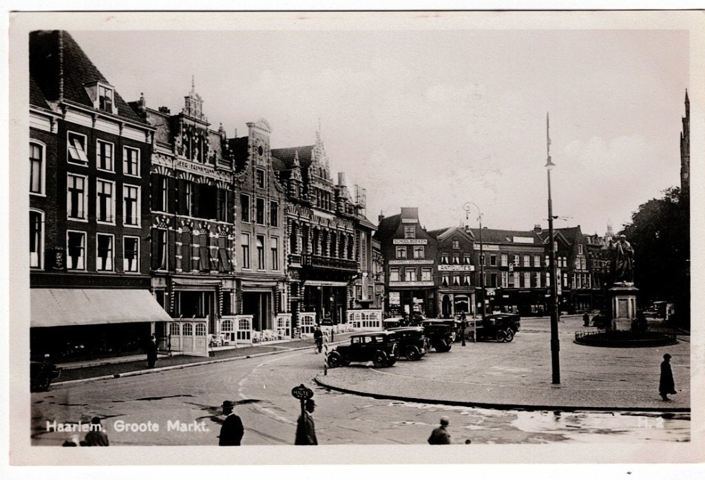 Haarlem jaren '30. Groote Markt (auto's)., Ophalen of Verzenden, 1920 tot 1940, Ongelopen, Noord-Holland