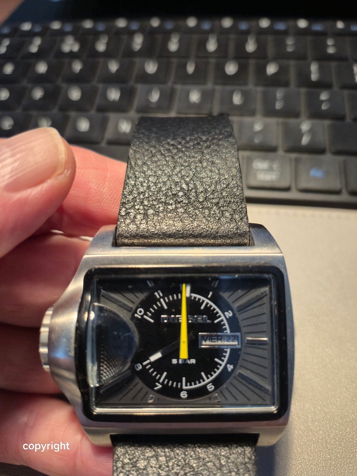 Diesel horloge - Heren - Zwart leer - Goede staat, Staal, Polshorloge, Ophalen, Overige merken