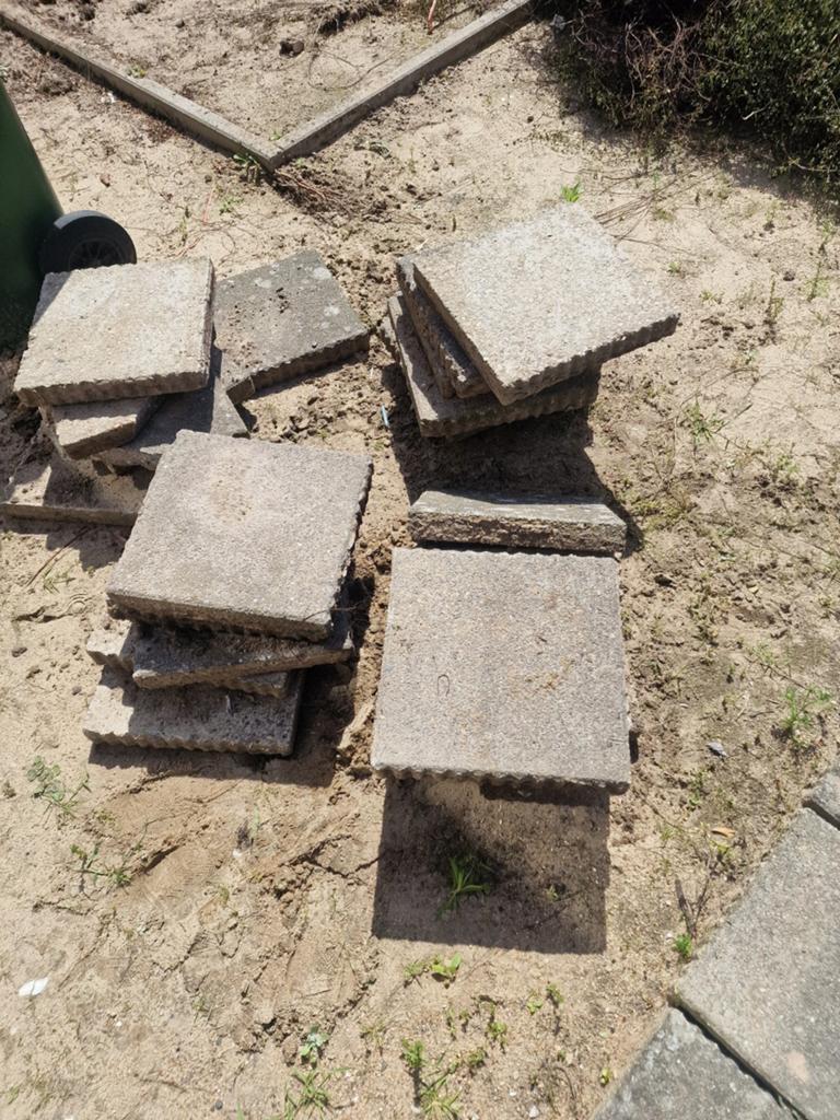 Gebruikte betonnen terrastegels, Tuin en Terras, Tegels en Klinkers, Gebruikt, Beton, Terrastegels, 5 tot 10 m²
