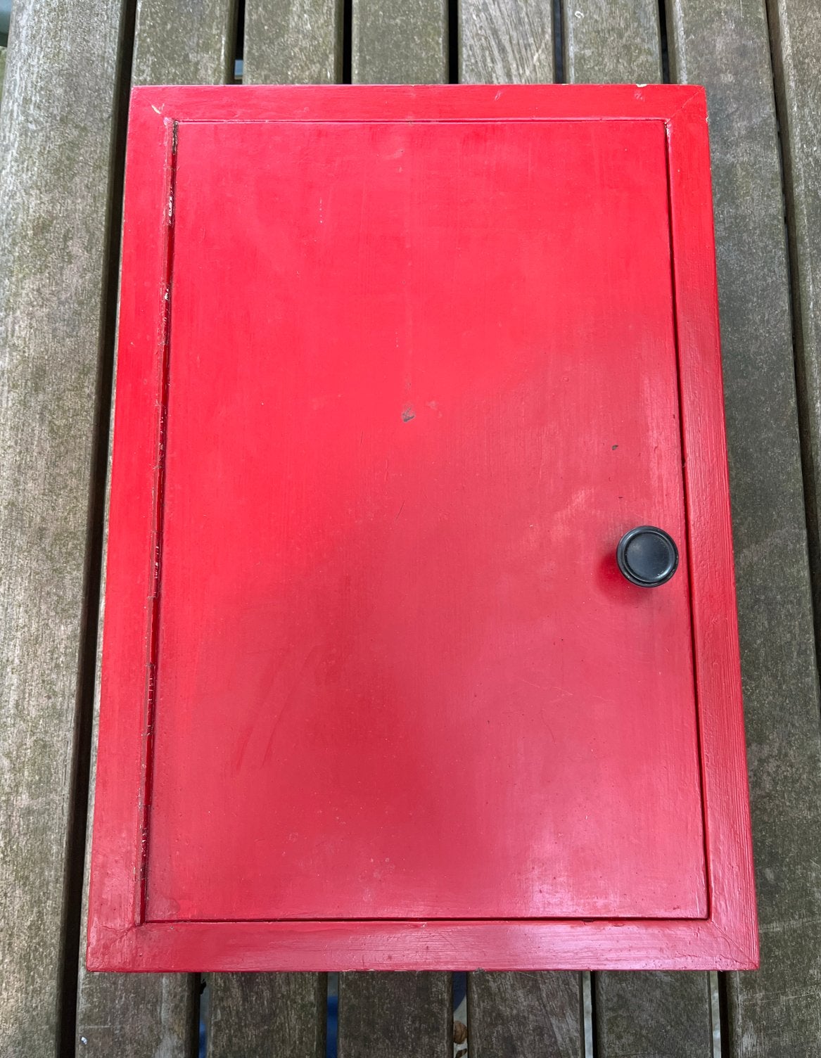 Medicijnkastje opknapper - Vintage Rood Houten Kastje, Ophalen of Verzenden, Gebruikt