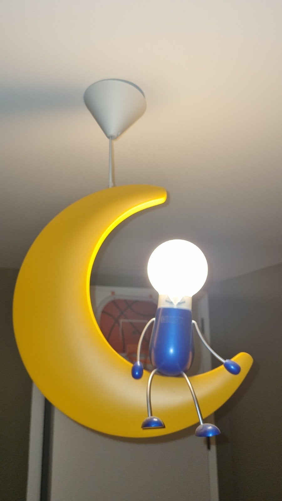 Philips kinderlamp 'Pop, man op de maan' - Stevig, hout, 40x, Ophalen of Verzenden, Zo goed als nieuw, Overige typen