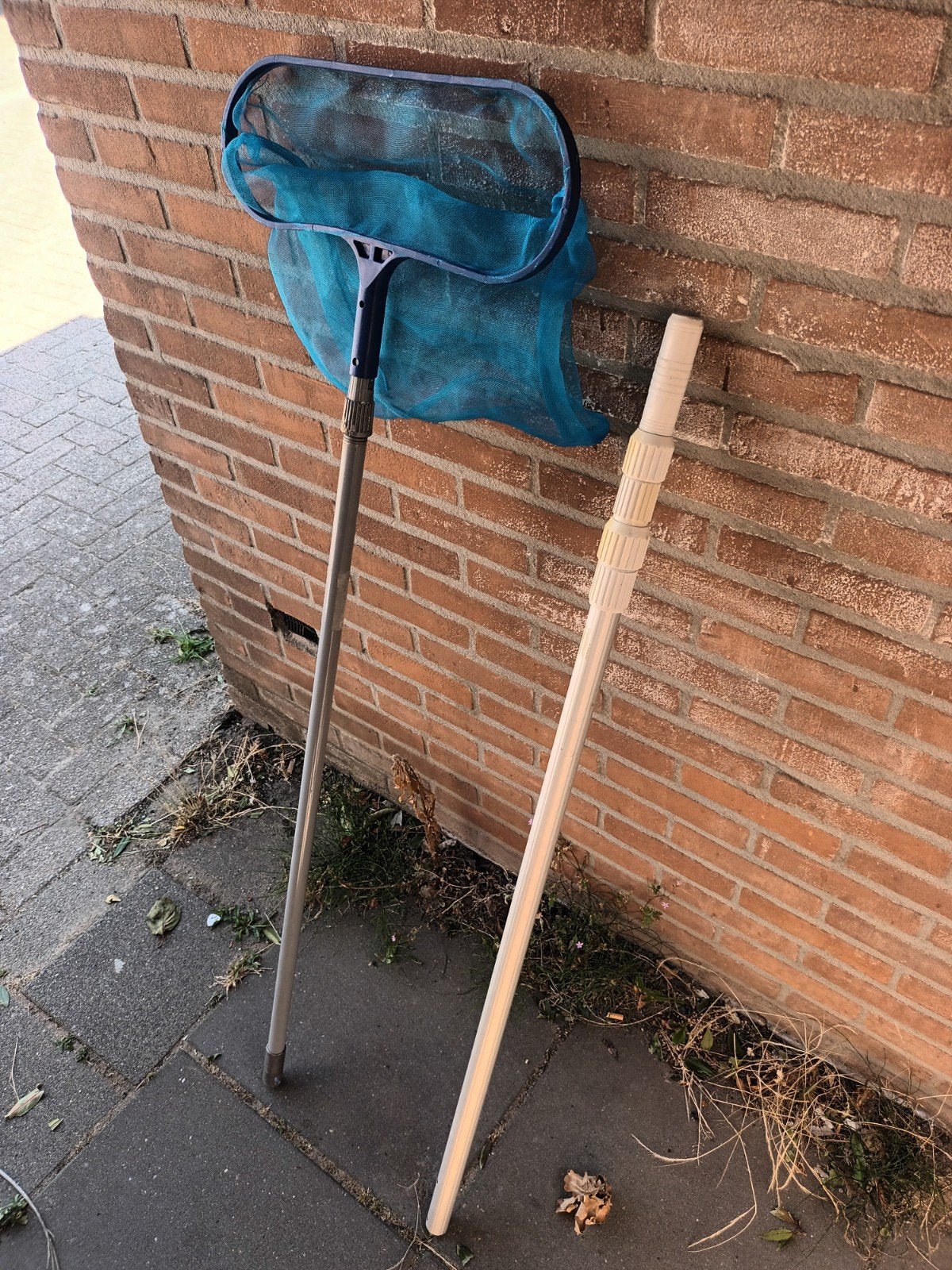 Zwembad schepnet en telescoopsteel, Diversen, Rommelmarktspullen, Ophalen of Verzenden, Gebruikt