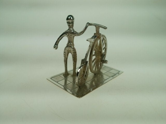 Zilver miniatuur antieke fiets van Niekerk Schoonhoven, Antiek en Kunst, Verzenden, Zilver