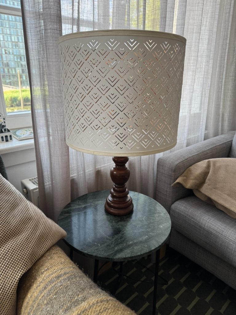 Mooie houten tafellamp, Huis en Inrichting, Ophalen, Overige typen, E27 (groot), Zo goed als nieuw