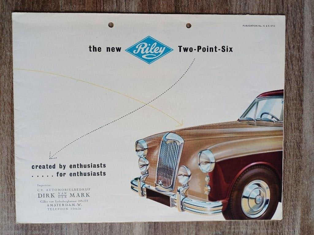 Riley Two-Point-Six brochure uit 1957, Ophalen of Verzenden, Gelezen, Overige merken
