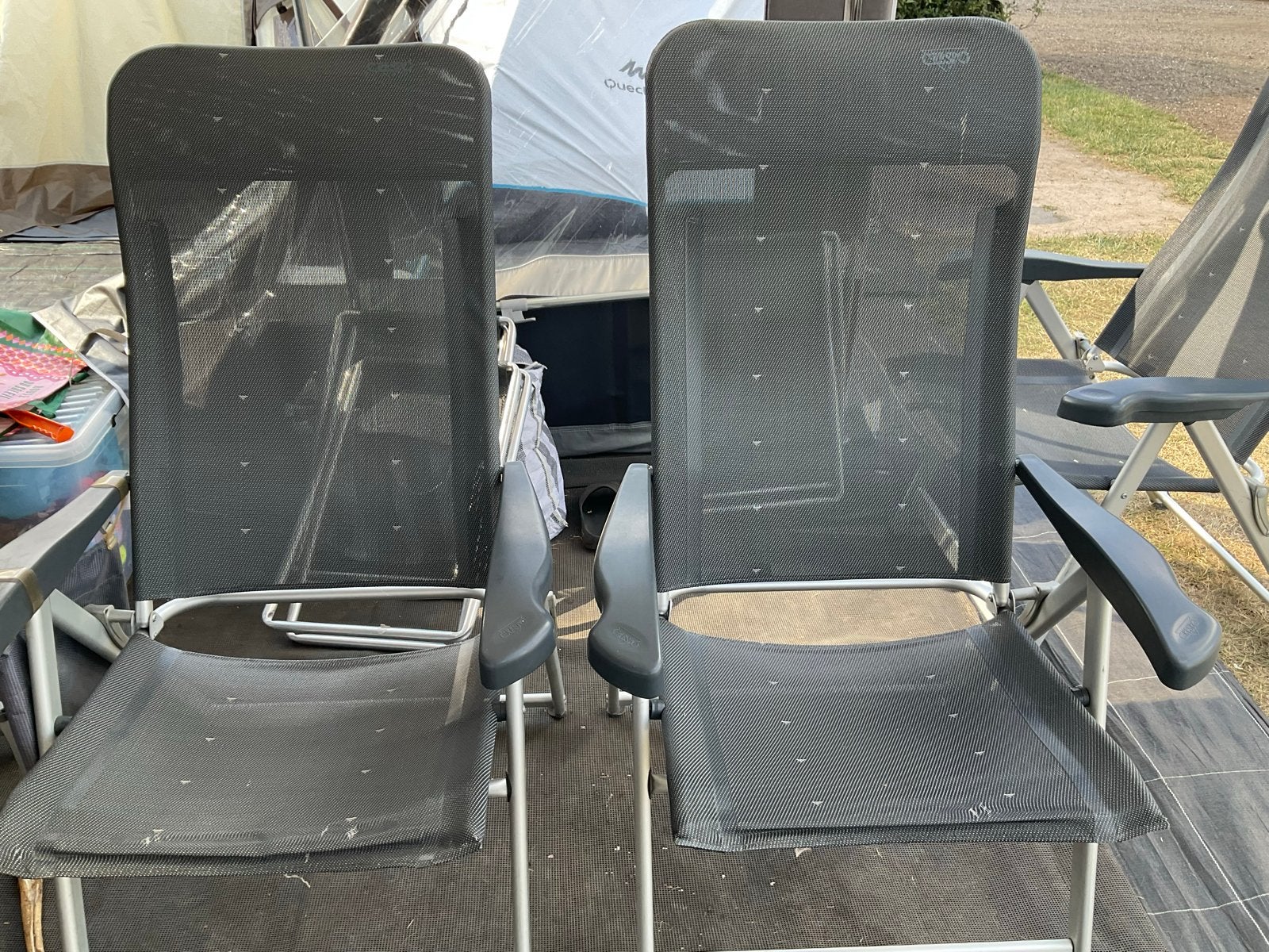 6 Crespo verstelbare campingstoelen, grijs, Ophalen, Gebruikt, Campingstoel