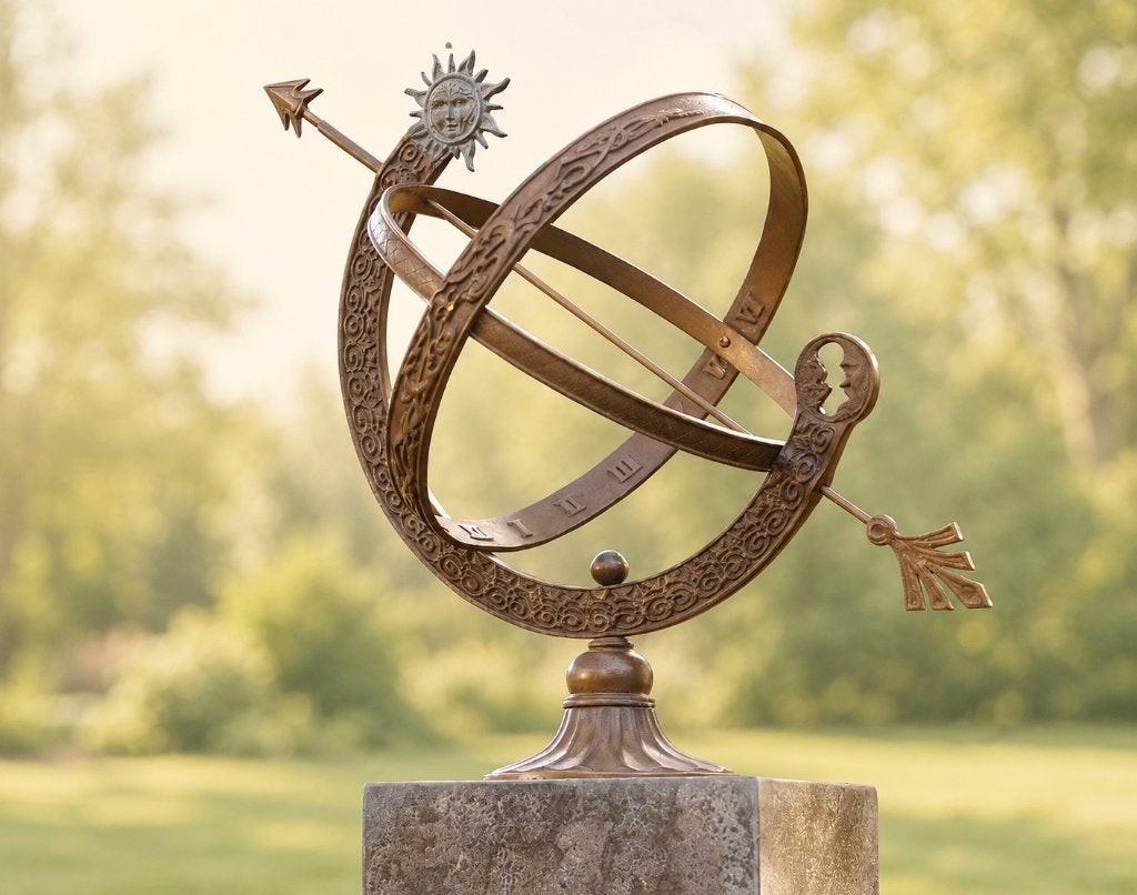 zonnewijzer / BRONZEN ZONNEWIJZER / BRONS/nieuw, Nieuw, Info@huisentuindecoratiemarie.nl, Huis en tuin decoratie marie, Peize