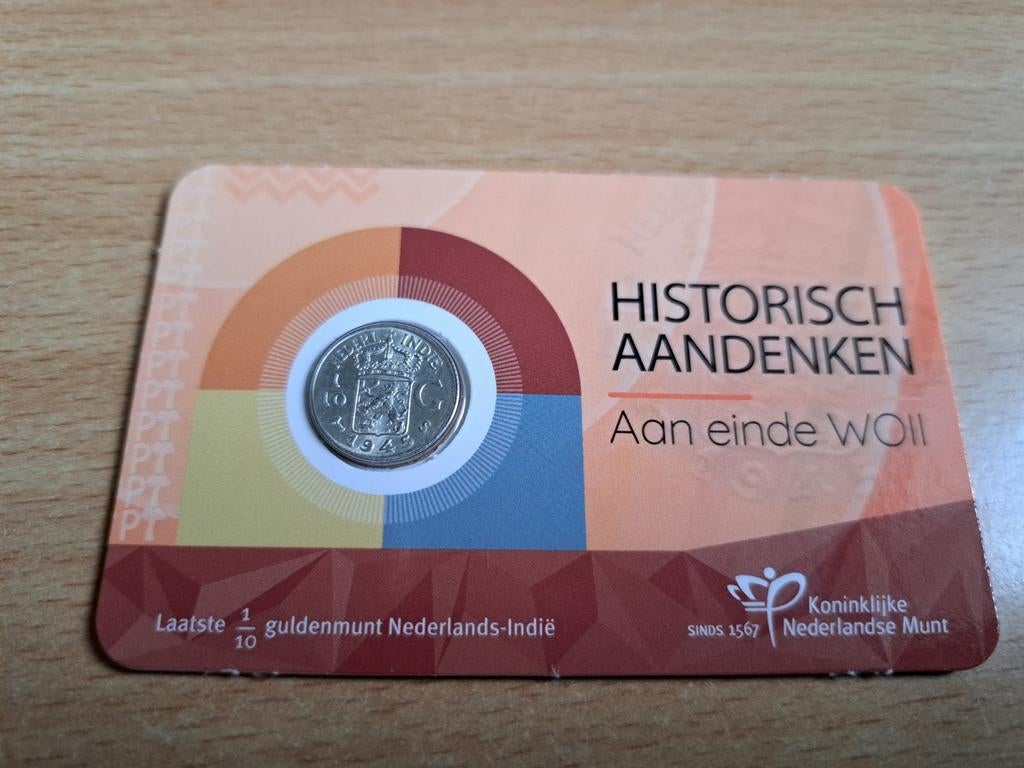Laatste 1/10 Gulden Nederlands Indië 1945 S Zilver, Ophalen of Verzenden, Koningin Wilhelmina, 10 cent, Zilver