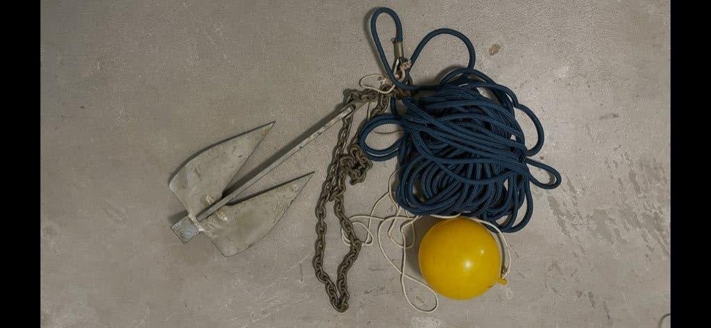 bootanker inclusief loodlijn, Ophalen of Verzenden, Zo goed als nieuw, Ankeren en Afmeren, Zeilboot of Motorboot
