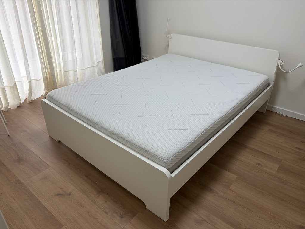 IKEA bed + JYSK Mattress 150x200 GOLD F85, Ophalen, Eenpersoons, Wit, 140 cm