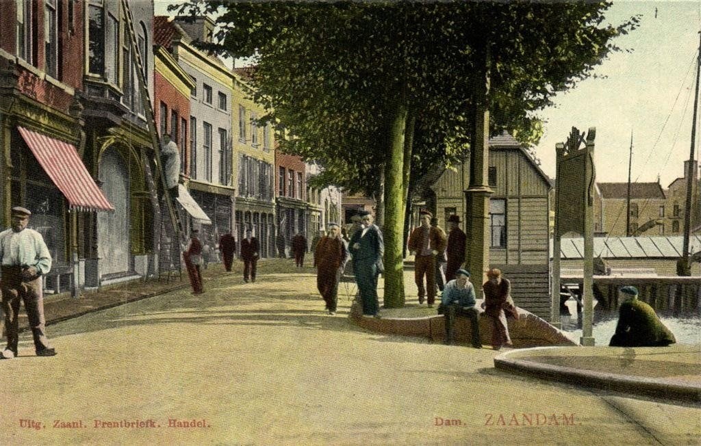 Dam. - Zaandam - volk - ongelopen, Verzenden, 1920 tot 1940, Ongelopen, Noord-Holland