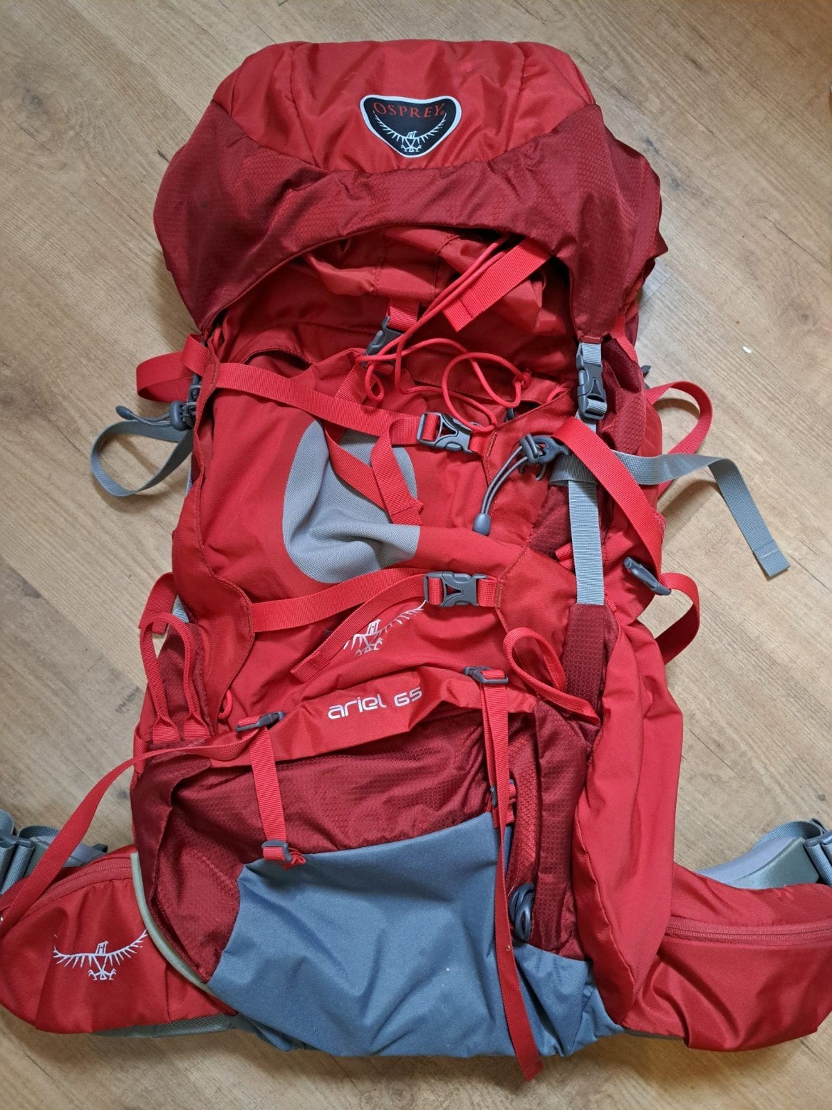 Osprey Ariel 65 Dames Trekking Rugzak - Rood, Ophalen, Zo goed als nieuw, Rugzak