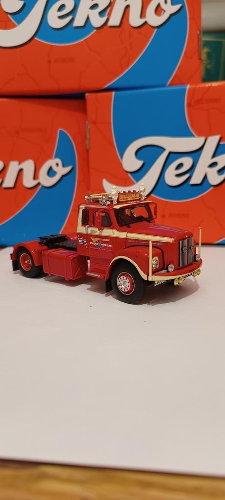 Tekno Scania Jaco van 't hof, Hobby en Vrije tijd, Modelauto's | 1:50, Ophalen of Verzenden, Zo goed als nieuw, Bus of Vrachtwagen