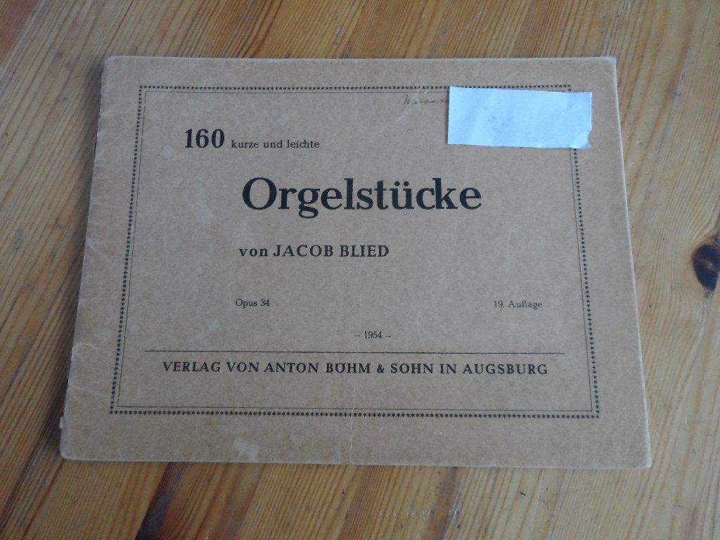 Jacob blied - 160 orgelstucke Op. 34, Orgel, Gebruikt, Klassiek, Ophalen of Verzenden