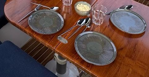 Tafel voor boot caravan, inklapbaar, in hoogte verstelbaar, Watersport en Boten, Bootonderdelen, Zo goed als nieuw, Zeilboot of Motorboot