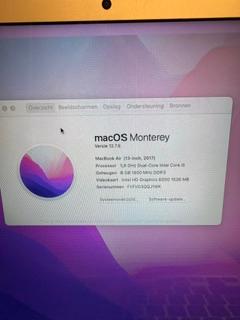 macbook air, Computers en Software, Apple Macbooks, Ophalen, 13 inch, Minder dan 2 Ghz, Zo goed als nieuw