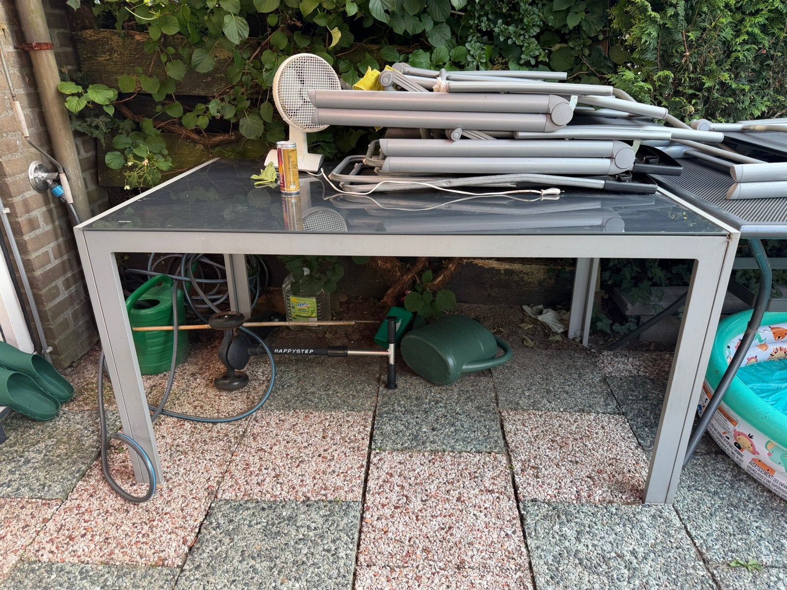 Tuintafel €15, Ophalen of Verzenden, Zo goed als nieuw, Rechthoekig