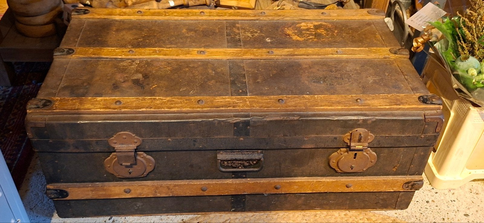 Antieke Hutkoffer Reiskist - Leuk als Salontafel, Ophalen