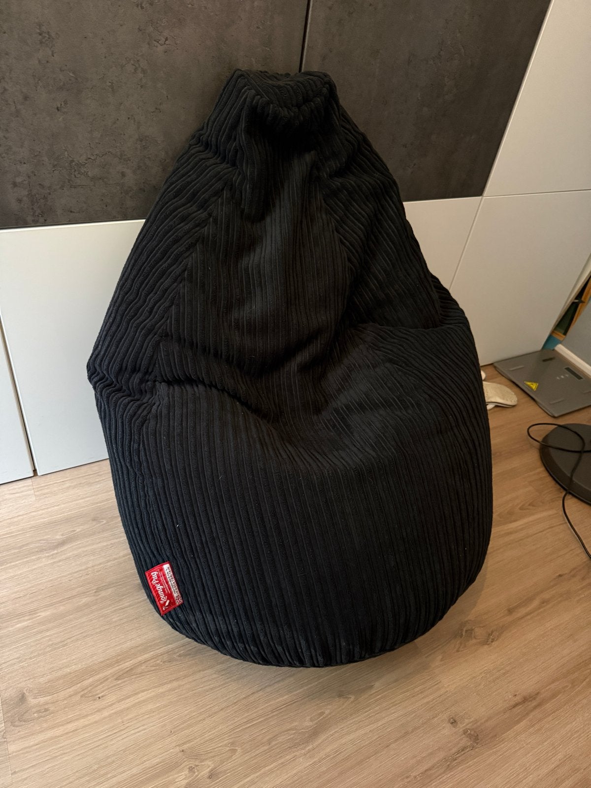 Lounge Pug Zitzak - Zwart Ribfluweel, Ophalen, Nieuw, Zwart, Zitzak