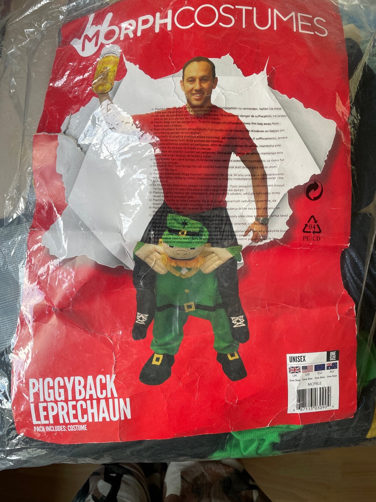 MorphCostumes Piggyback Leprechaun Kostuum - One Size, Ophalen, Zo goed als nieuw, Pak of Jurk