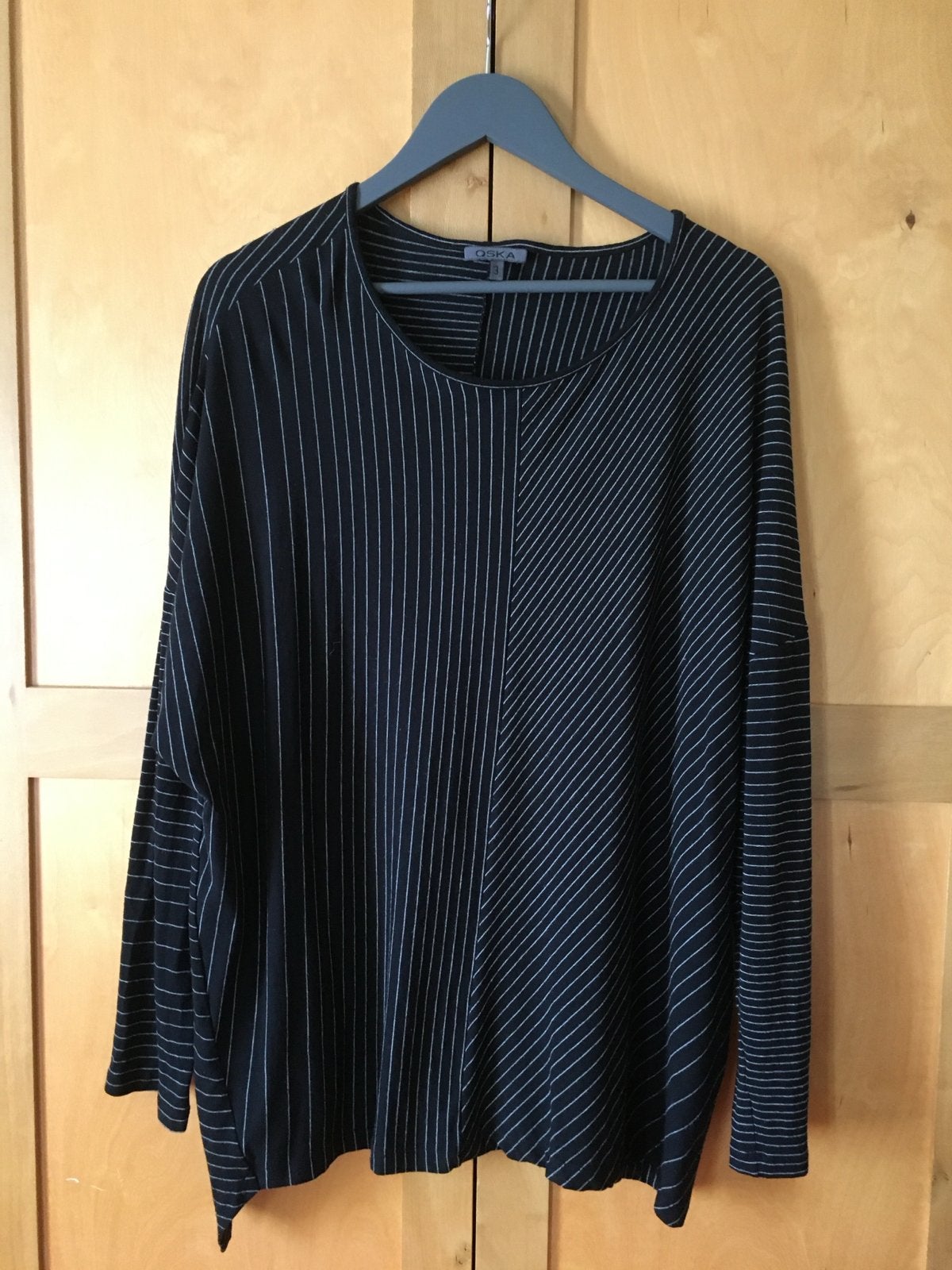 OSKA shirt maat 3 (46/48) zwart met streepjes, Zwart, Maat 46/48 (XL) of groter, Ophalen of Verzenden, Zo goed als nieuw