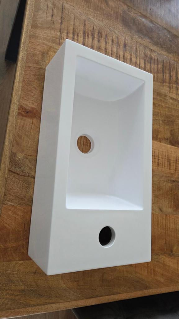 Witte wastafel 11,5 x 39,5 x 21 cm (hxbxd), Ophalen, Gebruikt, Wastafel