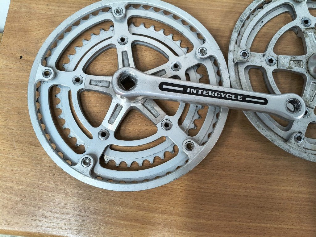 Vintage crankstellen en rechtercranks 10 euro per set!, Gebruikt, Racefiets, Aluminium, Ophalen