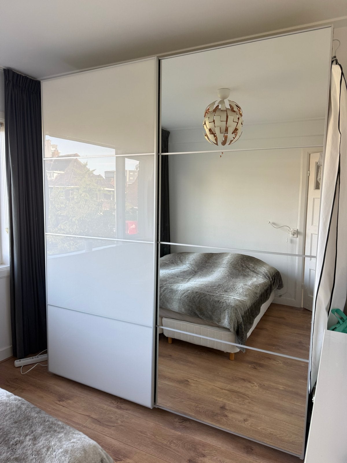 IKEA PAX Kledingkast met Schuifdeuren en Spiegel, 200 cm of meer, 150 tot 200 cm, Ophalen of Verzenden, Zo goed als nieuw