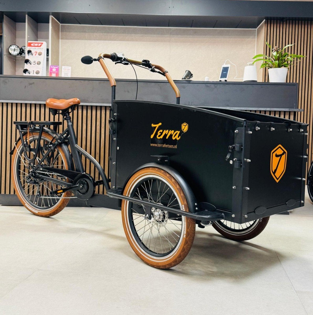Terra Elektrische Bakfiets Zo goed als nieuw Bruin, Gebruikt, -, -, Elektrisch