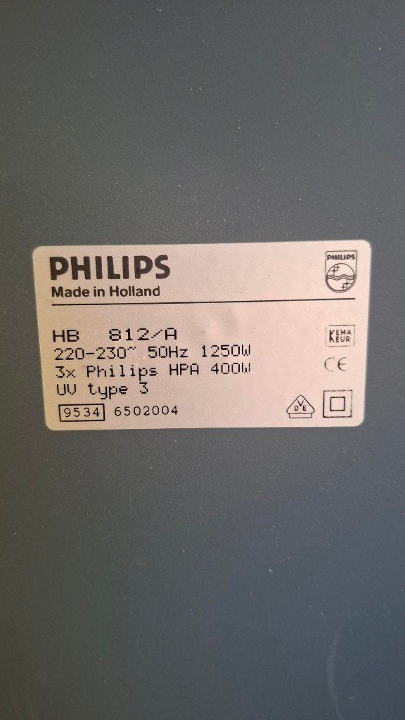 Philips HB 812/A Zonnebank - Eenvoudig opklapbaar, Witgoed en Apparatuur, Ophalen, Gebruikt, Zonnebank enkelzijdig, Minder dan 10 lampen