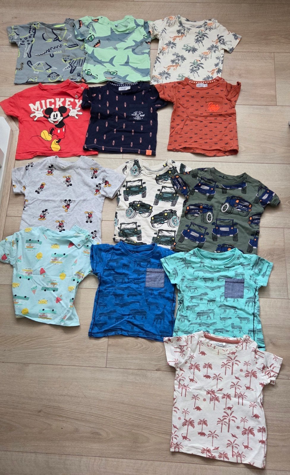 Pakket zomer kleding (13 shirts en 10 broekjes), maat 80, Kinderen en Baby's, Babykleding | Maat 80, Ophalen of Verzenden, Gebruikt