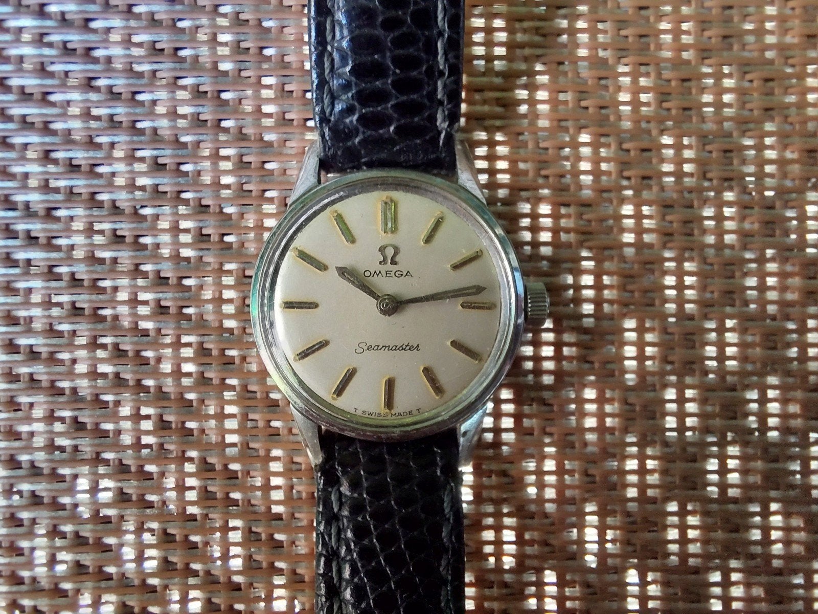 Union Seeamaster Dames opwind-horloge. Drs. 22 mm., Sieraden, Tassen en Uiterlijk, Horloges | Antiek, Staal, Met bandje, Polshorloge