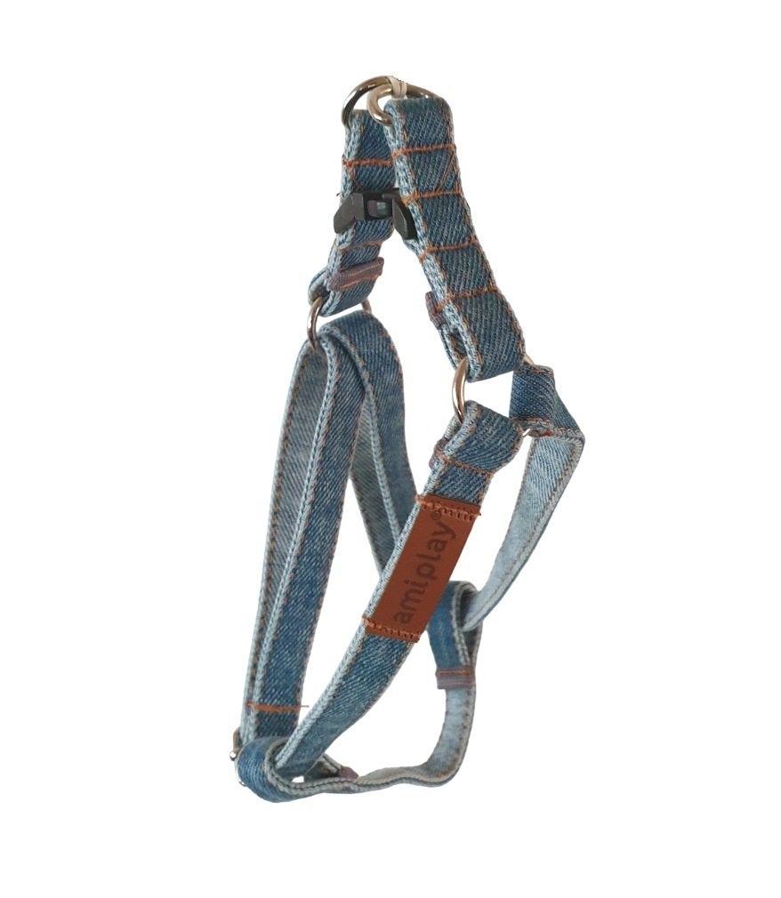AmiPlay Prestige Harnas Denim Blauw L Borst 40-75 cm KOOPJE!, Dieren en Toebehoren, Honden-accessoires, AmiPlay, Ophalen of Verzenden