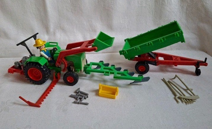 Playmobil System 3500 Tractor uit 1978 met uitbreiding, Ophalen of Verzenden, Gebruikt