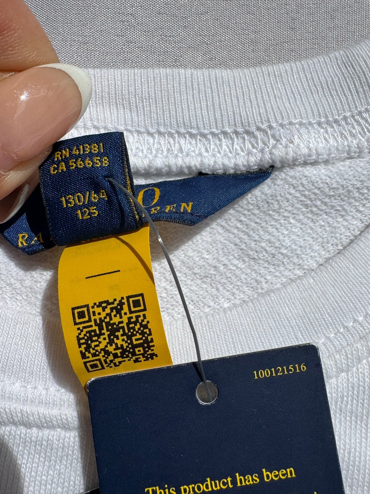 Polo Ralph Lauren Sweater 6X Wit Tie-Dye Mouwen, Kinderen en Baby's, Ralph lauren, Ralph lauren, Jongen of Meisje, Nieuw