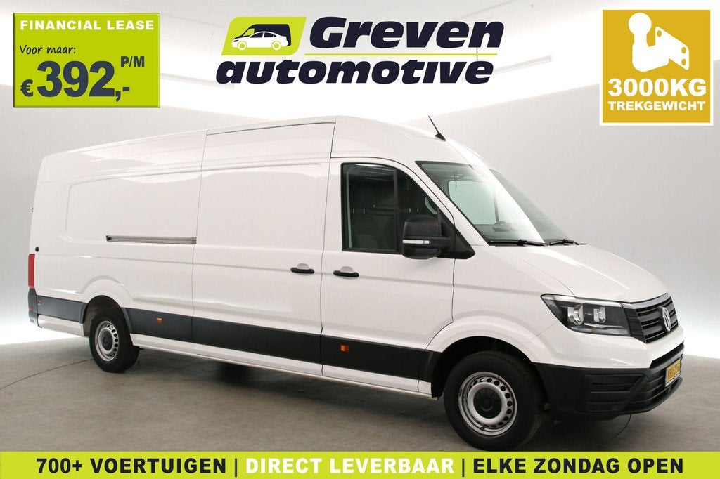 Volkswagen Crafter 2.0 TDI 177PK L5H3 | Aut. | 3000KG Trekge, Auto's, Bestelauto's, Stof, Gebruikt, Euro 6, 4 cilinders