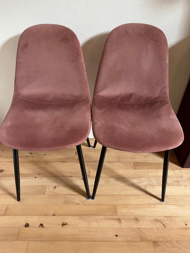 2x (oud) roze velvet stoel, Ophalen, Twee, Overige kleuren, Zo goed als nieuw