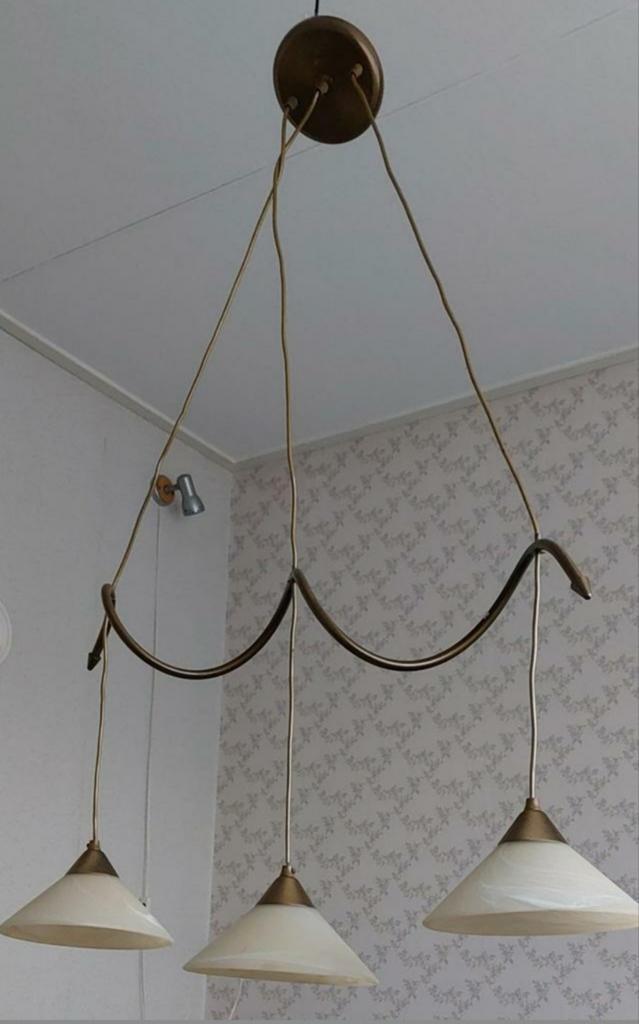 ZGAN! Prachtige hanglamp, verstelbaar in hoogte., Ophalen of Verzenden, Zo goed als nieuw, Overige materialen, Minder dan 50 cm