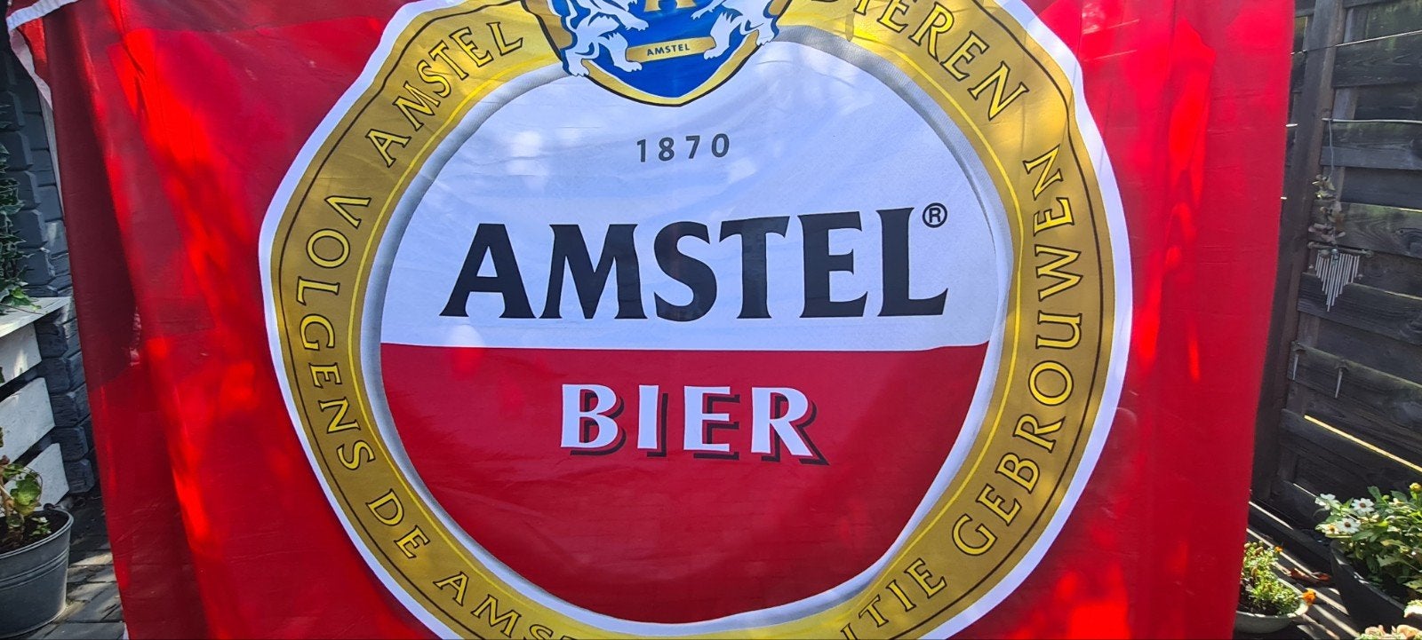 mooie nieuwe vlag van amstel  2 bij 3 meter, Ophalen of Verzenden, Nieuw, Reclamebord, Plaat of Schild, Amstel