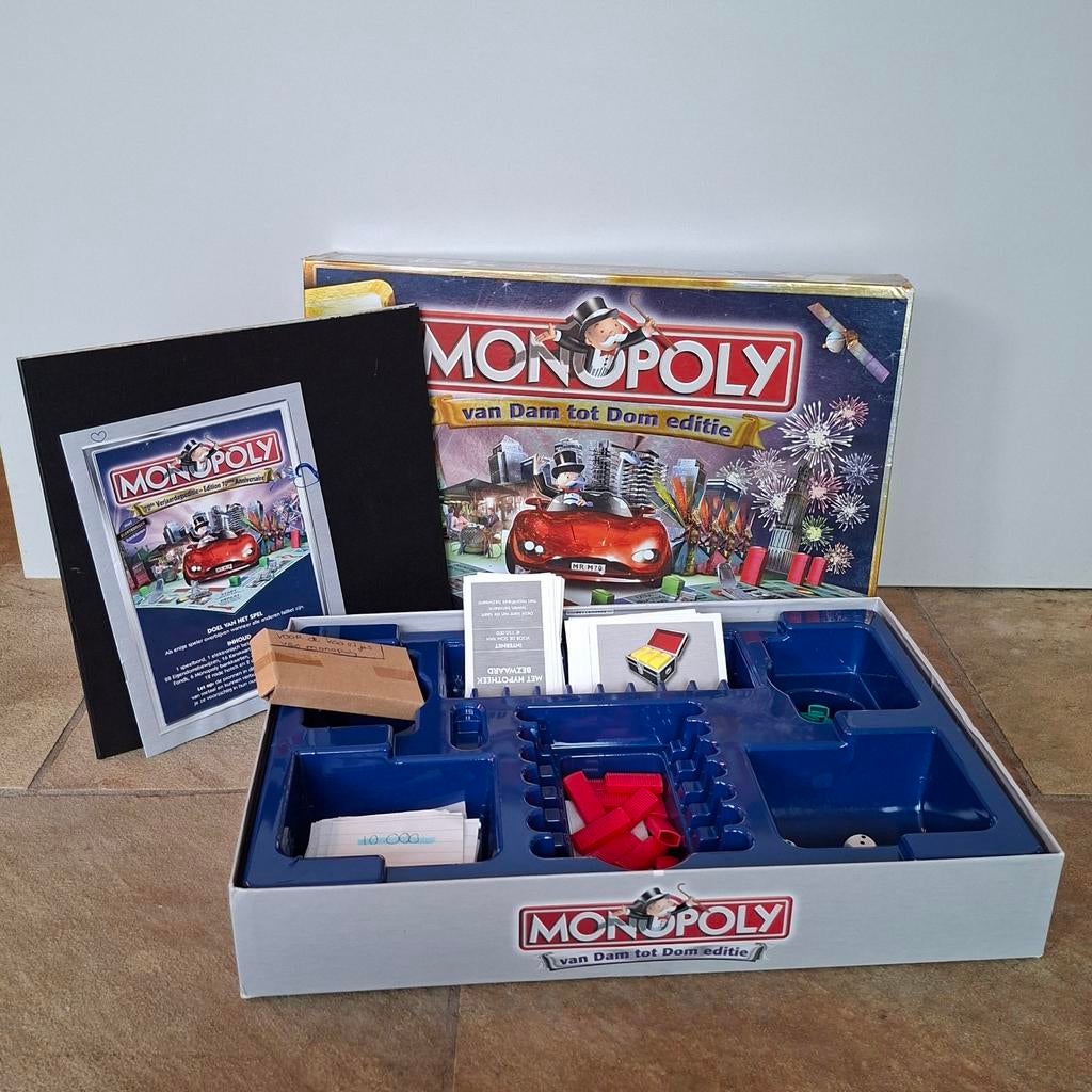 Monopoly van Dam tot Dom editie, Hobby en Vrije tijd, Gezelschapsspellen | Bordspellen, Vijf spelers of meer, Ophalen of Verzenden