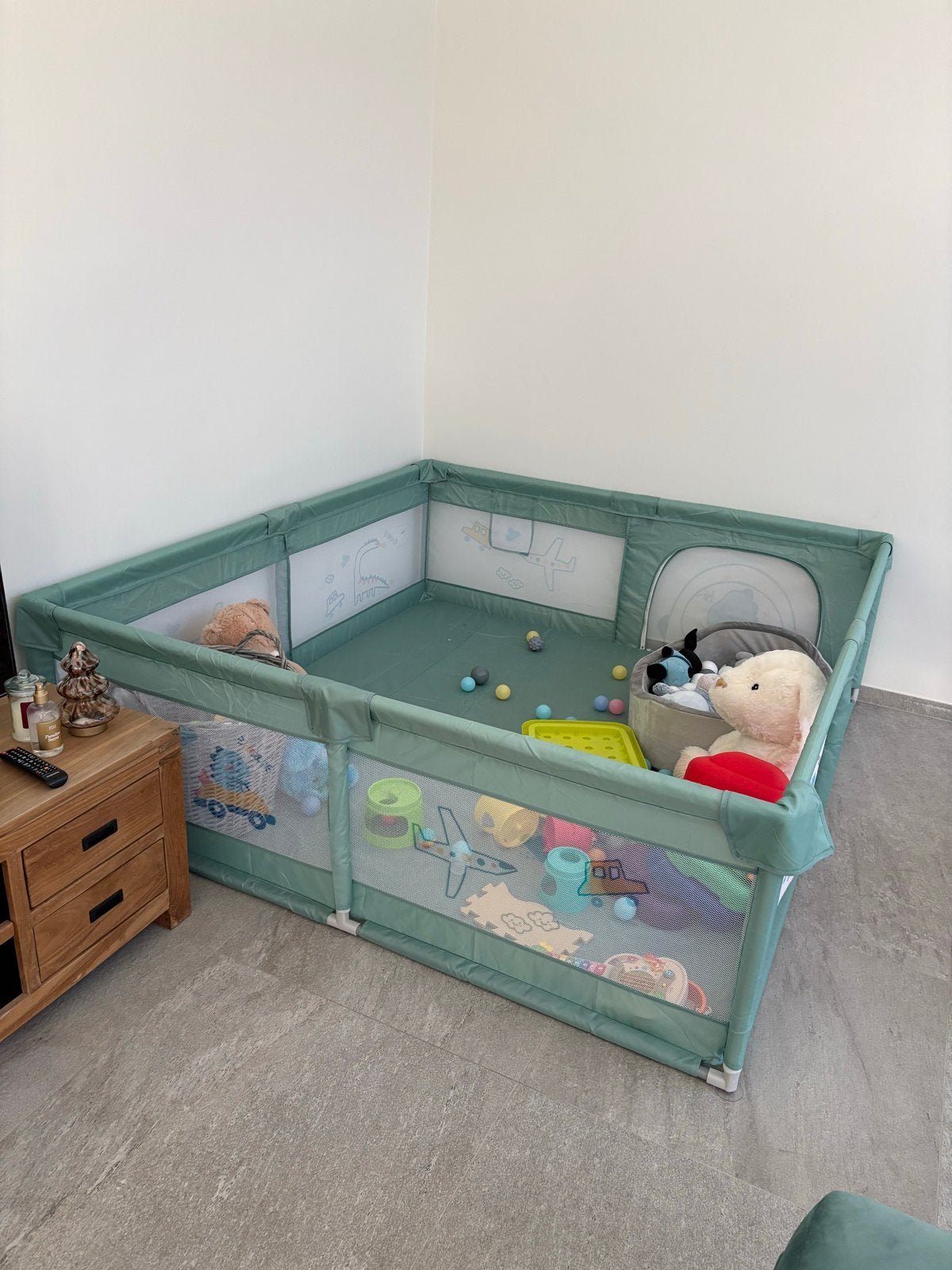 Grote box 180x200 met printjes op gaas, Kinderen en Baby's, Ophalen, Zo goed als nieuw, Rechthoekig