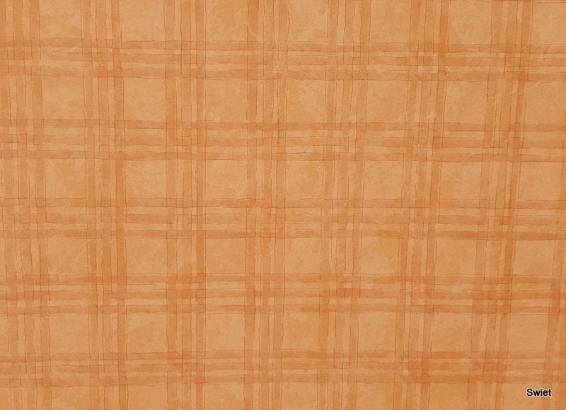 12791 Esta ruitjes behang in warme perziktint swiet, Ophalen of Verzenden, Oranje