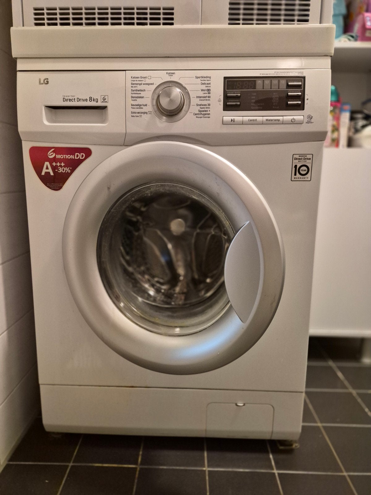 LG Direct Drive 8kg Wasmachine, Ophalen, 1200 tot 1600 toeren, Gebruikt, Energieklasse A of zuiniger