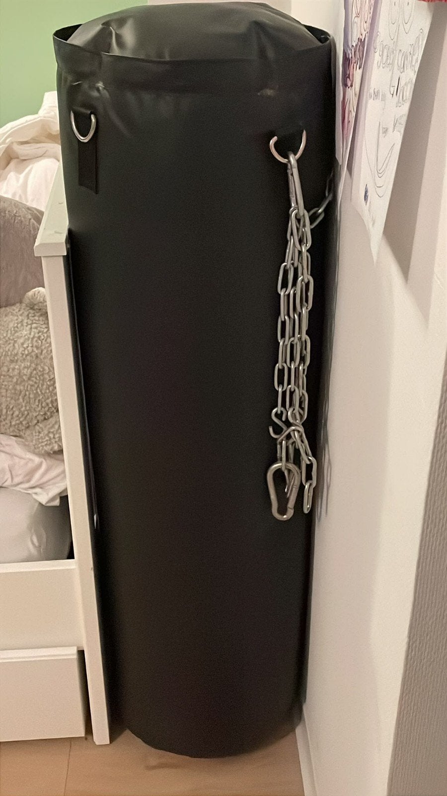 Zwarte bokszak met ketting - Ideaal voor thuistraining, Ophalen, Gebruikt, Bokszak