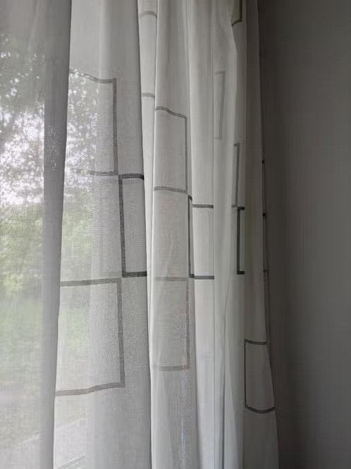 Drie woonkamer gordijnen, Vitrage, Verzenden, Wit, Zo goed als nieuw