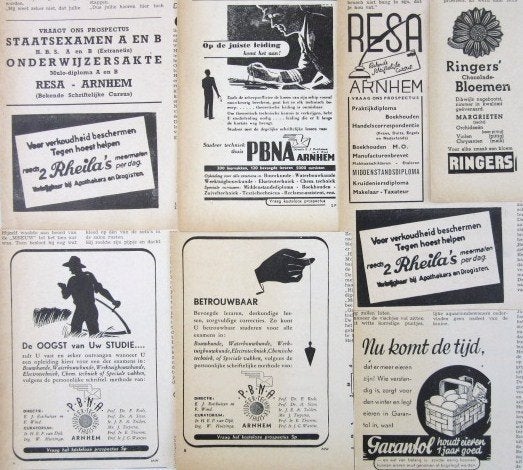 70+ advertenties reclames uit 1940 en 1941, Ophalen of Verzenden, Gebruikt, Overige typen