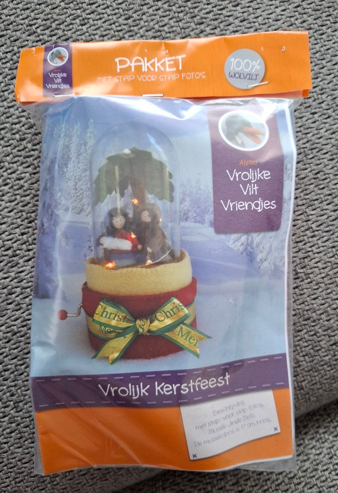 Vrolijke Vilt Vriendjes Muziekdoosje Vrolijk Kerstfeest, Ophalen of Verzenden, Nieuw, Overige typen