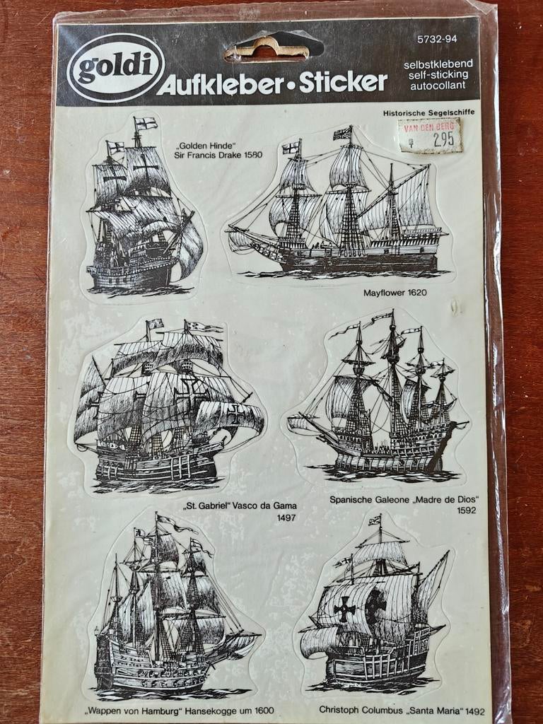 Vintage Goldi Stickers: Historische Zeilschepen Set, Ophalen of Verzenden